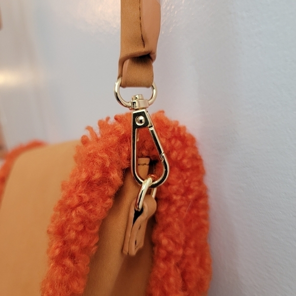 NWOT Orange Faux Suede Crossbody - Picture 4 of 4